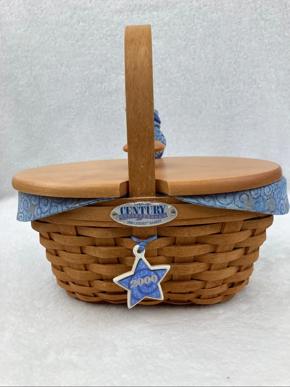 VTG Longaberger Century Celebration 2000 Cheers Basket with Lid 8”